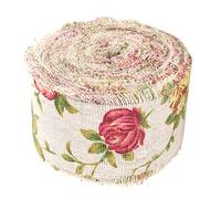 HEEPDD Cinta de Arpillera Impresa, 10 M Elegante Cinturón de Yute de Yute Apto para Bodas Fiestas de Cumpleaños Decoración del Hogar y Entusiastas Creativos de Bricolaje