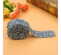 HEEPDD Cinta de Diamantes, Rollo de Envoltura de Malla de Diamantes de Imitación de Cristal Brillante de 30 Mm, Gris, Perfecto para Bodas y Eventos Especiales (#04)