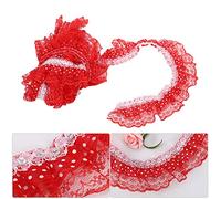 HEEPDD CINTA de Encaje de 5 Yardas, Puntos de Impresión de 45 Mm de Impresión PLATADO CINCO CINTA COSTA CORTE PARA VESTO Aplique Boda de Ropa de Novia Nan Adornado (rojo)