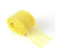 HEEPDD Cinta de Encaje, Moldura Decorativa de Poliéster de 10 Y8 Pulgadas de Ancho para Vestidos de Novia Artesanías de Bricolaje y Decoración del Hogar, 7 Opciones de Color Máquina de (YELLOW)