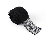 HEEPDD Cinta de Encaje, Moldura Decorativa de Poliéster de 10 Y8 Pulgadas de Ancho para Vestidos de Novia Artesanías de Bricolaje y Decoración del Hogar, 7 Opciones de Color Máquina de (BLACK)