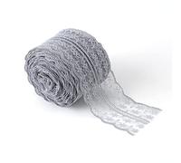 HEEPDD Cinta de Encaje, Moldura Decorativa de Poliéster de 10 Y8 Pulgadas de Ancho para Vestidos de Novia Artesanías de Bricolaje y Decoración del Hogar, 7 Opciones de Color Máquina de (GREY)
