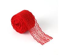 HEEPDD Cinta de Encaje, Moldura Decorativa de Poliéster de 10 Y8 Pulgadas de Ancho para Vestidos de Novia Artesanías de Bricolaje y Decoración del Hogar, 7 Opciones de Color Máquina de (rojo)