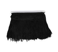 HEEPDD Cinta de Flecos de Poliéster, 10 Yardas, 14 cm de Largo, Borla Decorativa para Vestido Latino, Ropa, Cortina, Bricolaje, Negro