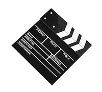 HEEPDD Claqueta de Película, 7,9 X 7,9 Pulgadas, Tablilla de Película de Madera, Negro, Borrado en Seco, para Cámara de Estudio de Vídeo Doméstico
