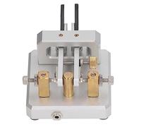 HEEPDD Clave Automática de Código Morse, Herramienta de Telégrafo de Doble Paleta de Acero Inoxidable para Entrenamiento de Radioaficionados, Tamaño 79 X 79 X 51 Mm (Silver)