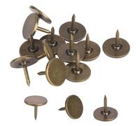 HEEPDD Clavos para Tapicería, Alfileres Decorativos, Tachuelas para Muebles de Cabeza Plana de Hierro de Bronce Cian, 100 Unidades, Sujeción Fuerte Puntiaguda, 5 Tamaños para sofá, Cesta, Puerta de