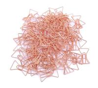 HEEPDD Clips de Papel con Forma de Lazo, Acero Inoxidable de Oro Rosa, 100 Clips Encantadores para la Organización del Hogar, la Escuela y la Oficina