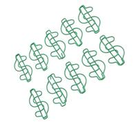 HEEPDD Clips de Papel con Forma Especial, Mini Clips en Forma de Dólar para el Aula y el Hogar, 100 Piezas de Acabado Liso, Diseño Portátil Liviano, de Papel con Especial, Metal Verde Nan Office