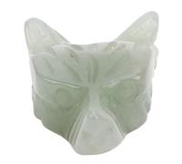 HEEPDD Colgante de Cabeza de Lobo, Cabeza de Lobo Colgante de Animal Figurina de Joyería de Piedra de Cristal Unisex Ligero con Brillo para Hombres (Aventurina verde)