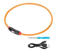 HEEPDD Collar de LED, Diseño de Mordedura de Perros con Mordedura Recargable de USB. (luz Amarilla)