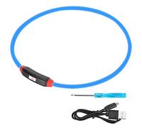 HEEPDD Collar de LED, Diseño de Mordedura de Perros con Mordedura Recargable de USB. (luz Azul)