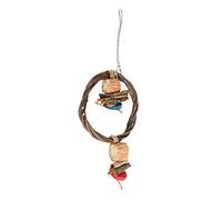 HEEPDD Columpio de Madera para Pájaros, Percha, Jaula para Loros, Juguete Colgante con Madera de Manzana Natural, Corteza de Mazorca de Maíz para Cacatúas, Conures, Masticar, Morder, (Pequeño 26x5cm)