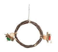 HEEPDD Columpio de Madera para Pájaros, Percha, Jaula para Loros, Juguete Colgante con Madera de Manzana Natural, Corteza de Mazorca de Maíz para Cacatúas, Conures, Masticar, Morder, (Grande 52x5cm)