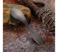 HEEPDD Combo de Tenedor y Cuchara de Aleación de Titanio Portátil para Exteriores, Ligero y Fácil de Usar para Acampar Viajar, Utensilios de Comedor Al Aire