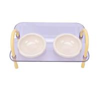 HEEPDD Comedero para Mascotas con Doble Cuenco, Cuencos Elevados para y Gatos con Soporte para Comida y Agua, Base Antideslizante de Plástico Resistente, Fácil de Limpiar, 42,5x23cm (Brown)