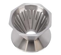 HEEPDD con Filtro de Cono de Metal Octogonal de Doble Capa de Acero Inoxidable 304 para el Hogar, Viajes, Oficina, Gotero para Verter sobre café, 3,9 X 3, Pulgadas (SILVER)