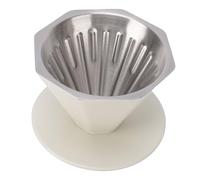 HEEPDD con Filtro de Cono de Metal Octogonal de Doble Capa de Acero Inoxidable 304 para el Hogar, Viajes, Oficina, Gotero para Verter sobre café, 3,9 X 3, Pulgadas (Beige)