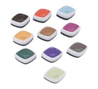 HEEPDD Conjunto de Almohadillas de Estampillas de 10 Colores, Almohadillas de Tinta de Secado Rápido Soluble para Niños para Niños con una Caja de Almacenamiento de Plástico Adecuada
