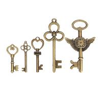 HEEPDD Conjunto de Decoración de Llave de Bronce Antiguo con 100 Estilos únicos, Aleación Duradera para Manualidades de Bricolaje, para Joyas, Decoración de Ropa, del Hogar, Bronce, 266 G