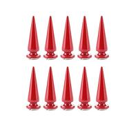 HEEPDD Cono de remache, Remaches de púas de metal de 10 mm, Púas de cono para artesanía en cuero DIY, Accesorios punk para artesanía, decoración, fabricación de bolsos, color rojo