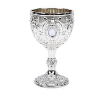 HEEPDD Copa de Vino, Copa de Aleación de Zinc, Bebida Ceremonial Medieval Vintage para Servir café, Cerveza, Whisky, Leche, Cacao, Cócteles, Cocina, Hogar, Bar, Fiesta, Decoración de Boda, Plata