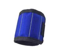 HEEPDD Correa Ajustable para Sujetar Tornillos, Clavos y Pequeñas Herramientas de Metal Pulsera Magnética de 15 Pulgadas de Longitud, con Pulsera Magnética (3 Filas 6 Azul Magnético)