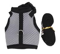 HEEPDD Correa para el Pecho del Hámster, Arnés de Malla de Animal Pequeño Gris Mazo de Tracción de Tracción Transpirable Chaleco de Animales Pequeños Cornasas Suministros para Mascotas para (Gray)