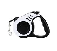 HEEPDD Correa Retráctil para Perros Telescópica Automática De 5 M, Patrón De Hueso, Antideslizante, Cerradura De Freno con Una Llave para Perros Pequeños Y Medianos, Gatos Que Caminan (White)