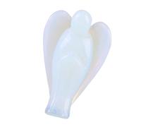HEEPDD Cristal de ángel de ópalo, Estatuilla de Opalita Natural, Regalo de Piedra Curativa para la Decoración del Hogar, Recuerdo del ángel de la Guarda de 1,5 Pulgadas