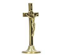 HEEPDD Cruz Católica, Crucifijo Cruz de Pared Base Desmontable para Mesa (Color Cobre)