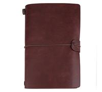 HEEPDD Cuaderno de viaje, 5 colores Diario de viaje de cuero PU retro clásico personalizado con cuaderno diario recargable para hombres y mujeres (marrón oscuro)