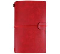 HEEPDD Cuaderno de viaje, 5 colores Diario de viaje de cuero PU retro clásico personalizado con cuaderno diario recargable para hombres y mujeres [rojo] Bloc de notas y bloques de notas