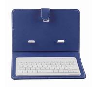 HEEPDD Cubierta de Caja de Flip de Teclado Inalámbrico Portátil, Teclado para Teléfonos, Bandeja Magnética Desmontable, Ideal para Usuarios de iOS, Protección a Prueba de Choques (Blue)