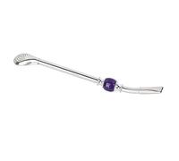 HEEPDD Cuchara de Paja de Acero Inoxidable 22 Cm Agarre Ergonómico Acabado Suave Pajitas de Cuchara con Filtro de Agitación Multifunción con Colador de té para Beber té Mate