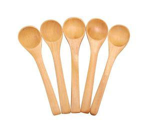 HEEPDD Cucharas de Cocina Cuchara de Madera Herramienta de Condimentos de Cocina para Niños con Bordes Lisos Redondeados para una Seguridad E Cuchara de Madera para Niños 30 Piezas Mini Natural Mini