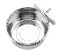 HEEPDD Cuenco Alimentador de Loros de Acero Inoxidable para Periquitos, Taza de Agua y Comida Duradera con Soporte de Abrazadera, 3 Tamaños para Pájaros Pequeños y Cacatúas (M)