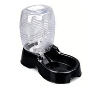 HEEPDD Cuenco de Agua Automático para Perros, Plástico Grande, Dispensador de Mascotas por Gravedad, Antideslizante, Autollenado para Gatos, Perros Medianos, 8,46 Pulgadas de Alto, sin (Black)