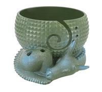 HEEPDD Cuenco de Almacenamiento de Hilo, Organizador de Artesanía de Resina con Diseño de Dragón, Soporte de Hilo Funcional Decorativo para Proyectos de Ganchillo y Tejido (DE verde)