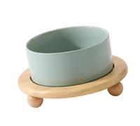 HEEPDD Cuenco de Comida para Gatos, Estación de Alimentación Ergonómica Antivómitos, Apto para Gatos Mayores y Adultos, Platos de Agua para Mascotas, Gatitos de Interior (Verde Claro)