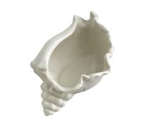 HEEPDD Cuenco decorativo de cerámica blanca, bandeja multifuncional para joyas en forma de concha, regalo perfecto para el día de la madre o aniversario