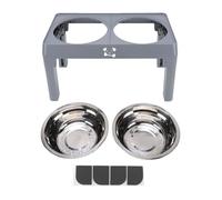 HEEPDD Cuenco Elevado para Perros de Ajustable, 5 Niveles, 3,15 a 12,2 Pulgadas con 2 Cuencos de Acero Inoxidable, Comedero Elevado Plegable para Perros Mayores Grandes, Alivio de la