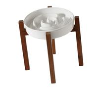 HEEPDD Cuenco Elevado para Perros Pequeños y Medianos Que Comen Rápido y Mejoran la Digestión (White)