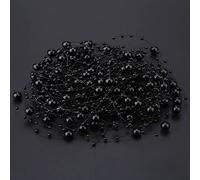HEEPDD Cuentas de Hilo de Pescado de 10M, Cadena de Perlas de Decoración DIY con Diseño Cortado a Medida, para Arreglos Florales de Boda, Fiesta, Hogar y Oficina (BLACK)