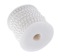 HEEPDD Cuentas de Perlas Planas Semicirculares Adorno Elegante para Decoración de Bodas y Fiestas Rollo de 82 Pies Blanco o Beige para Artesanos de Bricolaje Jarrones de Mesa Arreglos para el