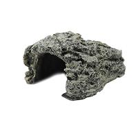 HEEPDD Cueva de Reptiles, Plataforma para el Sol de Resina Escondite Hábitat, Acuario Terrario Decoración Ornamento para pequeños lagartos Tortugas Anfibios Peces (Pequeña)