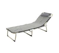 HEEPDD Cuna Plegable de la Cama del Sillón de la Playa, Marco del Hierro para Acampar, Patio Trasero, Siestas de la Oficina Nan (56 Tubo Redondo Gris y Almohadilla Transpirable)