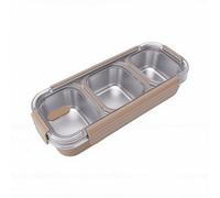 HEEPDD de Acero Inoxidable 304 Resistente a los Olores de óxido para Adultos El Diseño a Prueba de Fugas de 3 Compartimentos Mantiene los Alimentos Separados Contenedor Rectangular Portátil para