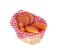 HEEPDD Decoración de Cesta de Pan para Casa de Muñecas 1:12, Accesorio en Miniatura de Pan Realista Hecho a Mano de bambú para Entusiastas, Mejora Las Escenas de Comedor de Cocina con Detalles
