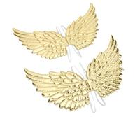 HEEPDD Disfraz de Ala de Cosplay para Niños, Paquete de 2 con Patrón Transparente, Alas de Tela 3D y Correas Ajustables para los Hombros para Navidad, Fiesta de Cumpleaños, Actuación en (GOLD)